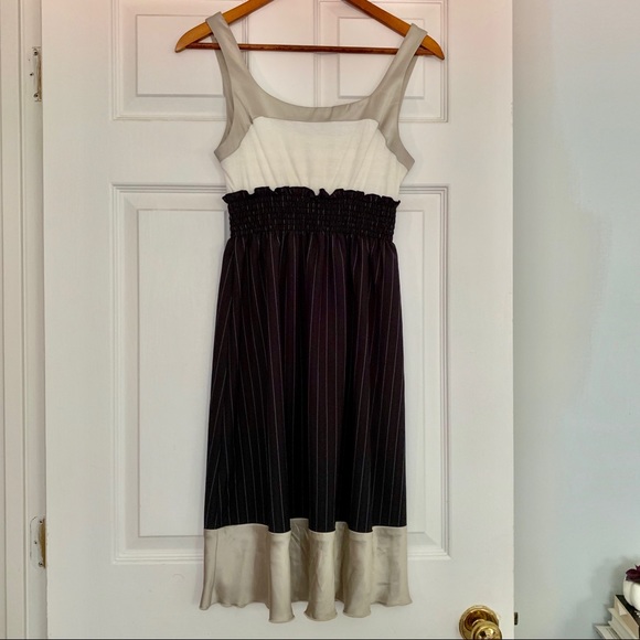 Cream silver navy pinstripe dress xs - Picture 5 of 5